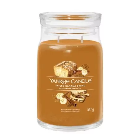Aromatická svíčka Signature sklo velké Spiced Banana Bread Yankee Candle - 567 g