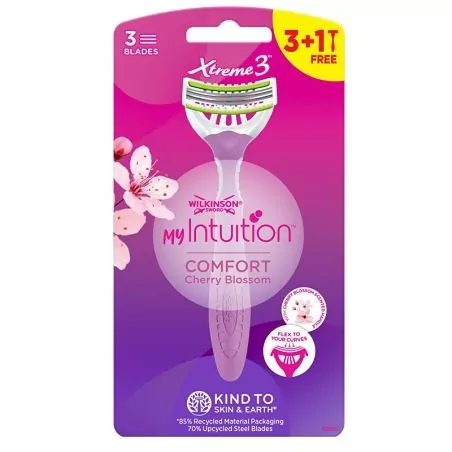 Jednorázový holicí strojek pro ženy My Intuition Comfort Cherry Blossom 3 + Wilkinson Sword - 1 ks