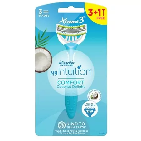 Jednorázový holicí strojek pro ženy My Intuition Comfort Coconut Delight 3 + Wilkinson Sword - 1 ks