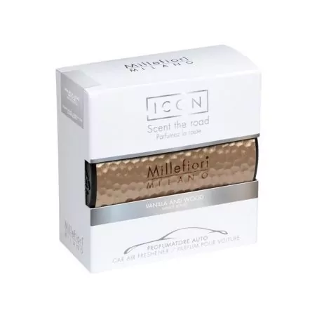Vůně do auta Icon Metal Shades Vanilla and Wood Millefiori Milano - 47 g