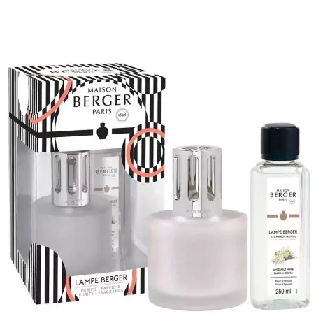 Dárková sada katalytická lampa Illusion ojíněná + náplň Černá Angelika Black Angelika Maison Berger Paris - 250 ml