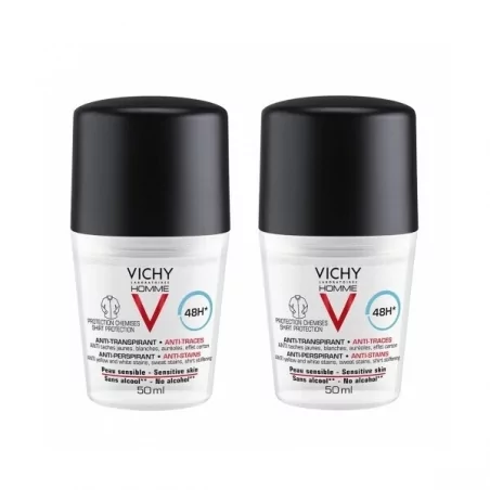 Sada kuličkových antiperspirantů pro muže s 48 hodinovým účinkem Homme 48h (Antiperspirant) Vichy - 2 x 50 ml