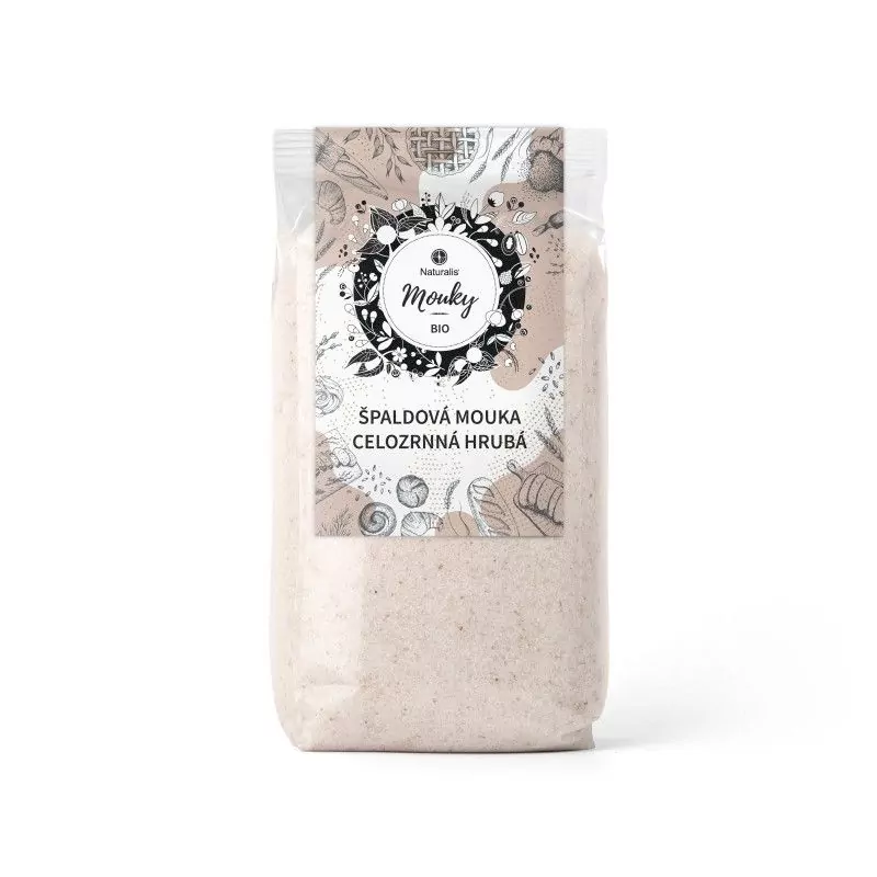 Špaldová mouka celozrnná hrubá Naturalis BIO - 1 kg Špaldová mouka celozrnná hrubá Naturalis BIO - 1 kg
