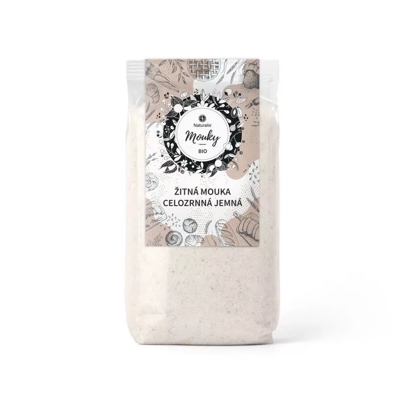 Žitná mouka celozrnná jemná Naturalis BIO - 1 kg Žitná mouka celozrnná jemná Naturalis BIO - 1 kg
