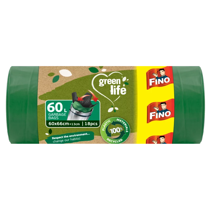Pytle na odpadky Green Life Easy pack 27 μm 60 litrů Fino - 18 ks Pytle na odpadky Green Life Easy pack 27 μm 60 litrů Fino - 18 ks