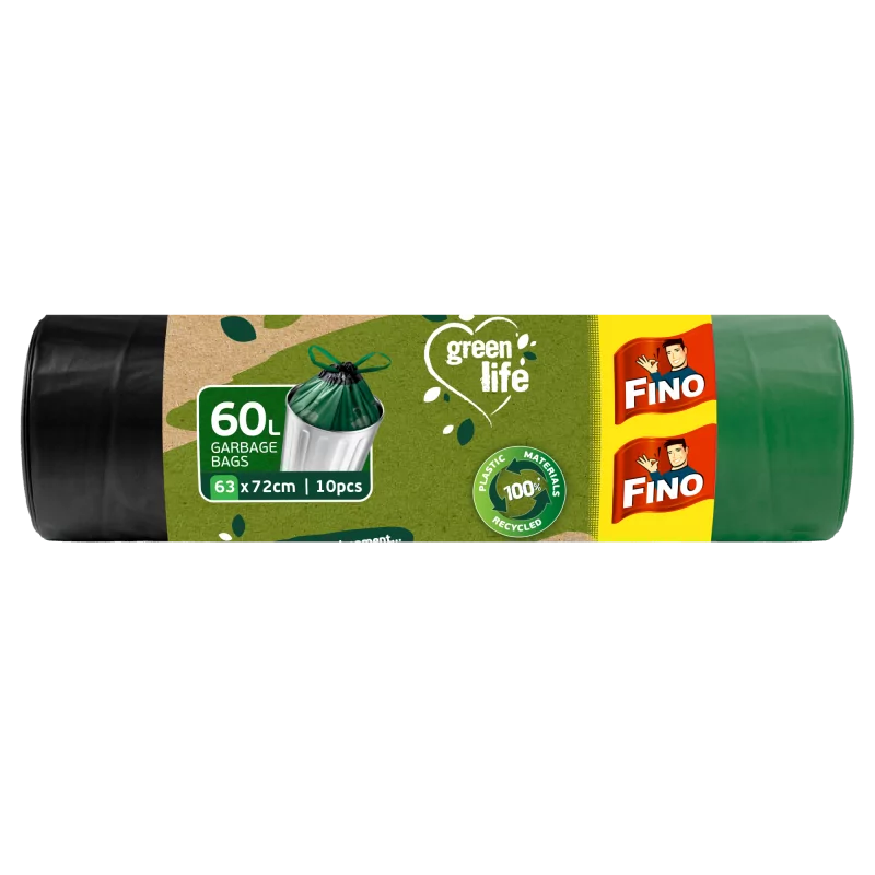 Pytle na odpadky zatahovací Green Life 60 litrů Fino - 10 ks Pytle na odpadky zatahovací Green Life 60 litrů Fino - 10 ks