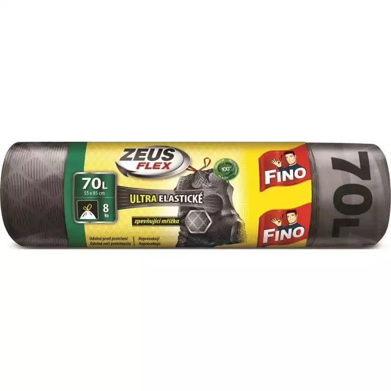 Pytle na odpadky zatahovací Zeus FLEX 35 μm 70 litrů Fino - 8 ks Pytle na odpadky zatahovací Zeus FLEX 35 μm 70 litrů Fino - 8 ks