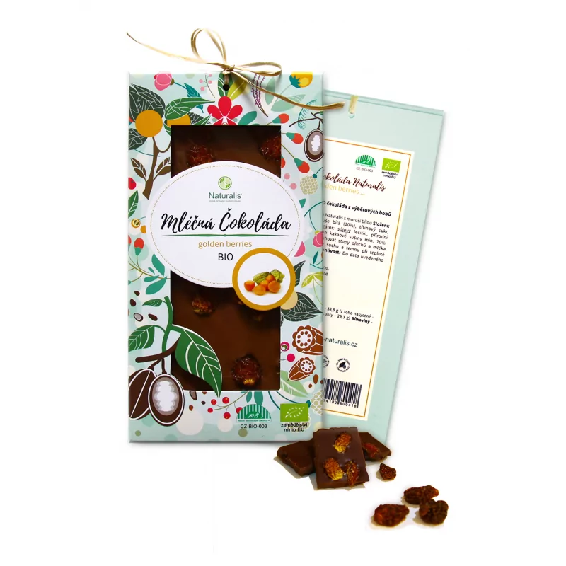 BIO Čokoláda Naturalis s golden berries mléčná - 80g BIO Čokoláda Naturalis s golden berries mléčná - 80g