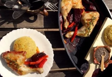 Česneková chia polenta